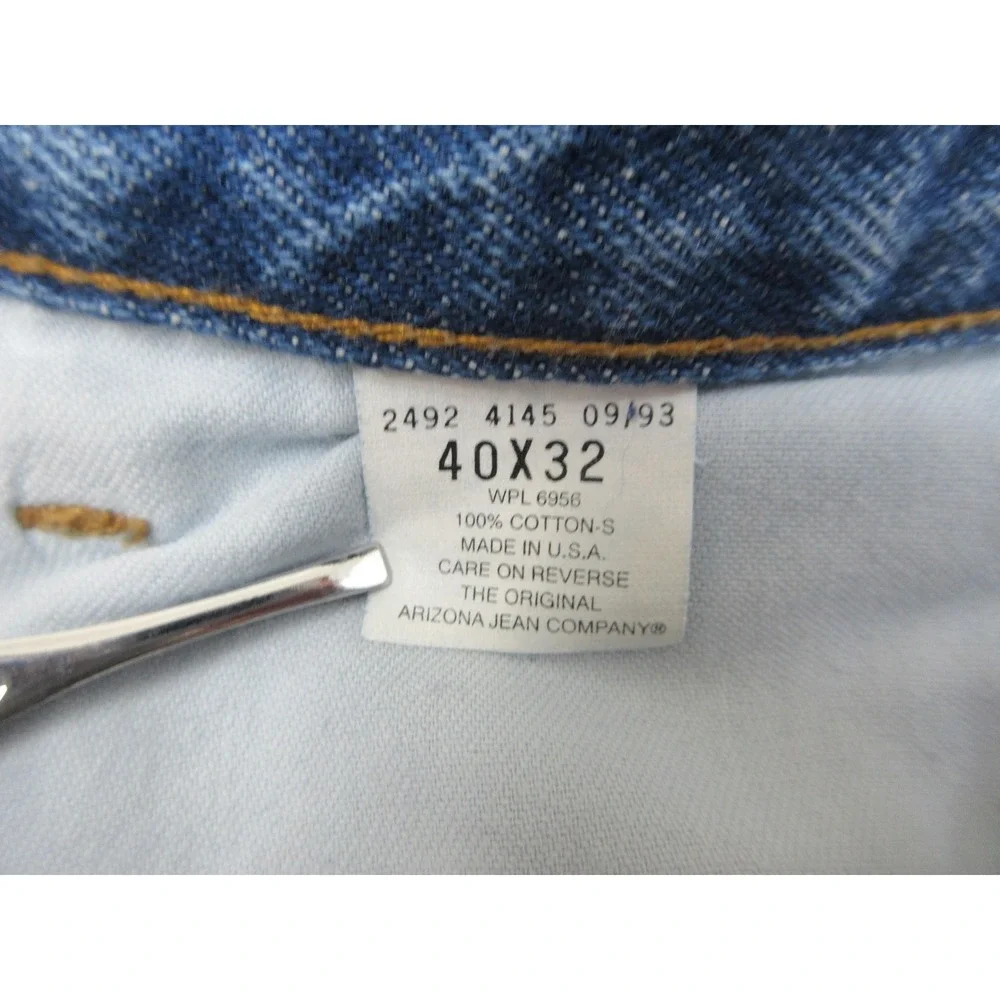 Vintage 1993 Arizona Jeans Mens 40x32 USA Made Light Wash Baggy Skater 90s Denim